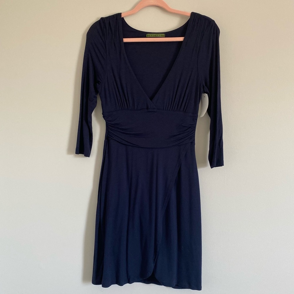 Velvet Navy Wrap Dress